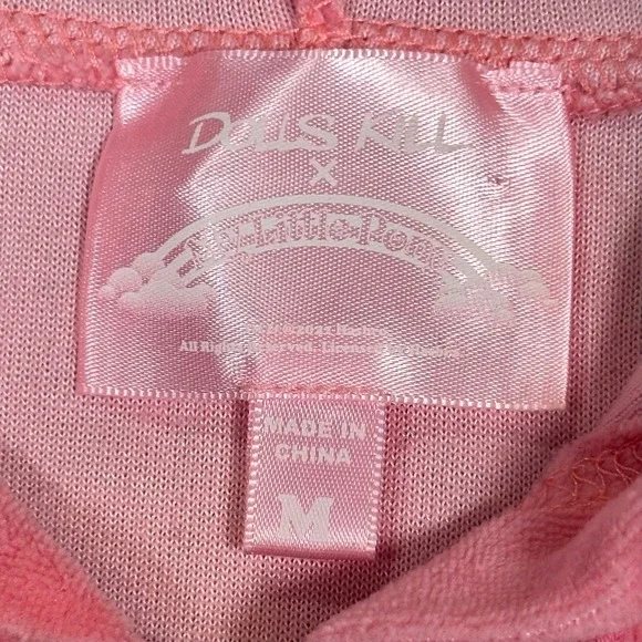 Dolls Kill My Little Pony Velour Cropped Track Jacket Women's M Pink Rhinestone - Picture 4 of 14